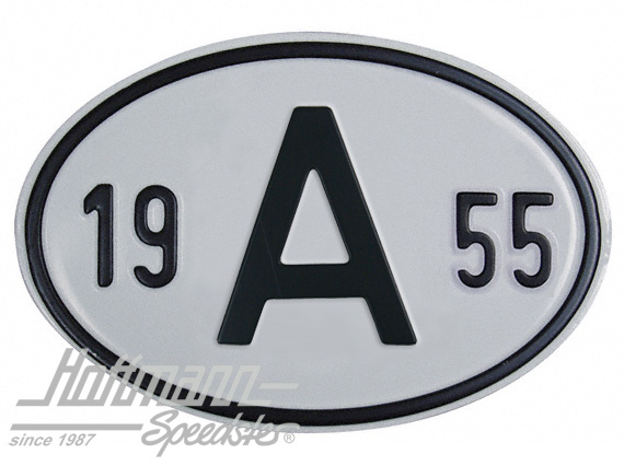 Nationalitätsschild "A", "1955", Alu Nationalitätsschild "A", "1955", Alu