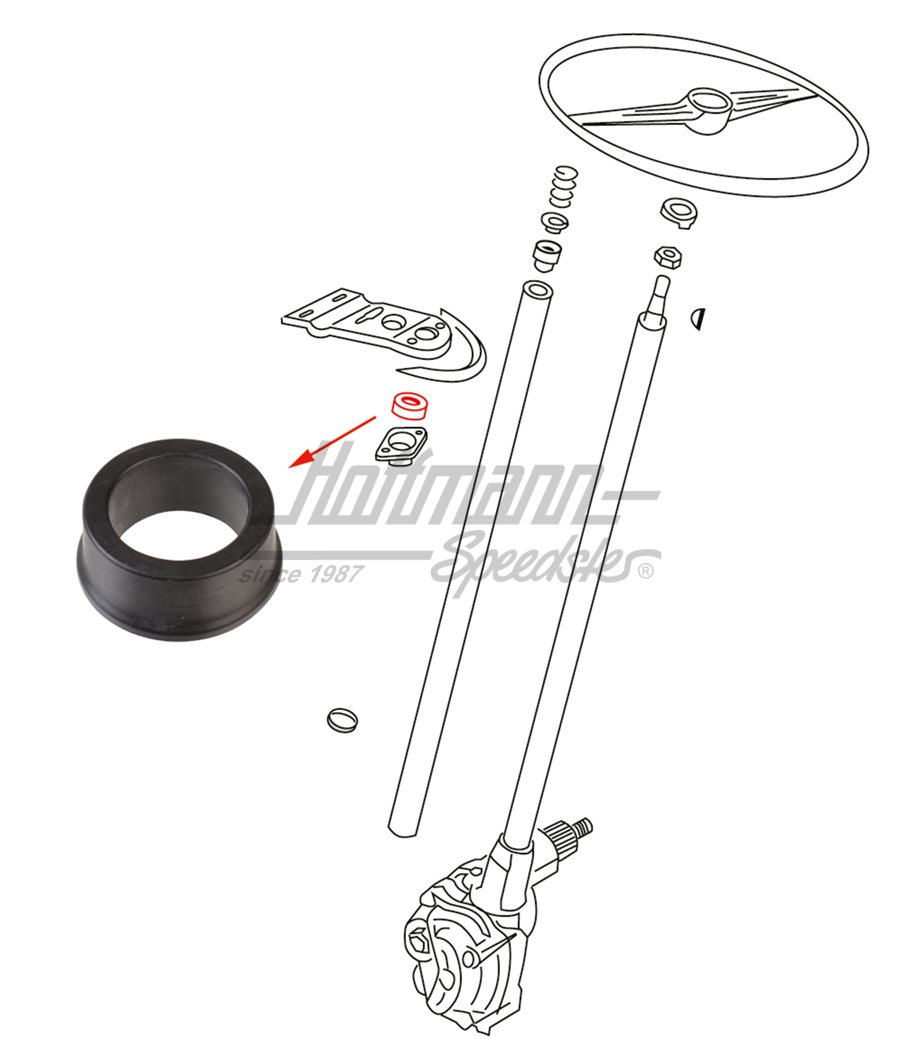 Gummidurchführung, Lenksäule, Bus T1 Gummidurchführung, Lenksäule, Bus T1