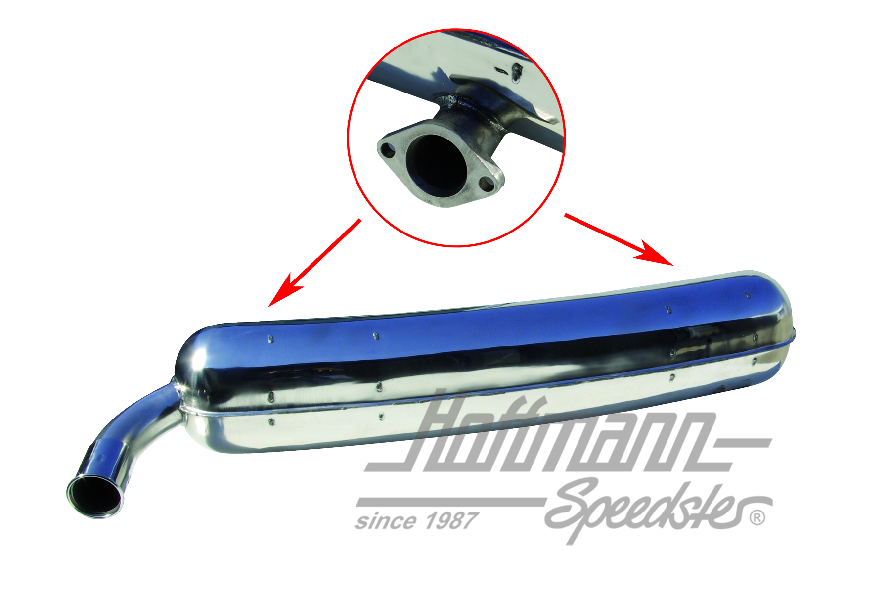 Auspufftopf, Edelstahl, 1x60mm, 66-73 Auspufftopf, Edelstahl, 1x60mm, 66-73