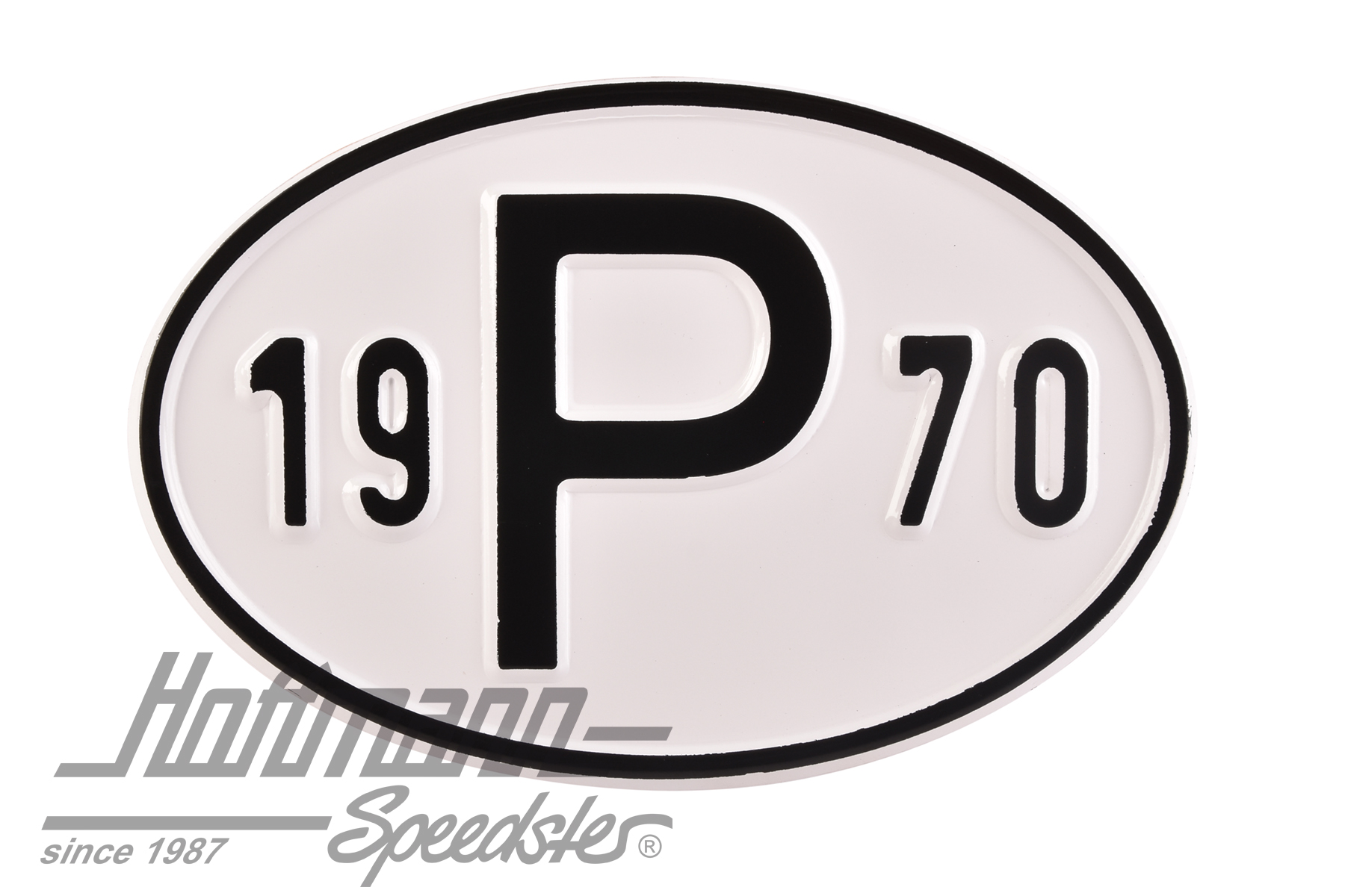 Nationalitätsschild "P", "1970", Alu
