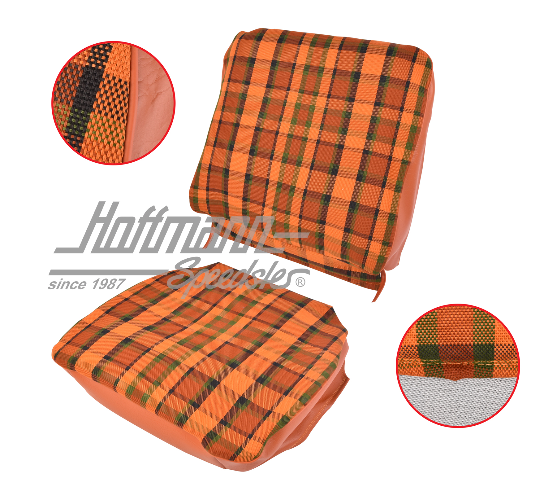 Sitzbezug, Westfalia, rot/orange, 68-74
