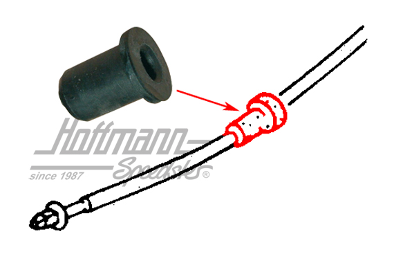 Gummidichtung, Tachowelle im Achsschenk. Gummidichtung, Tachowelle im Achsschenk.