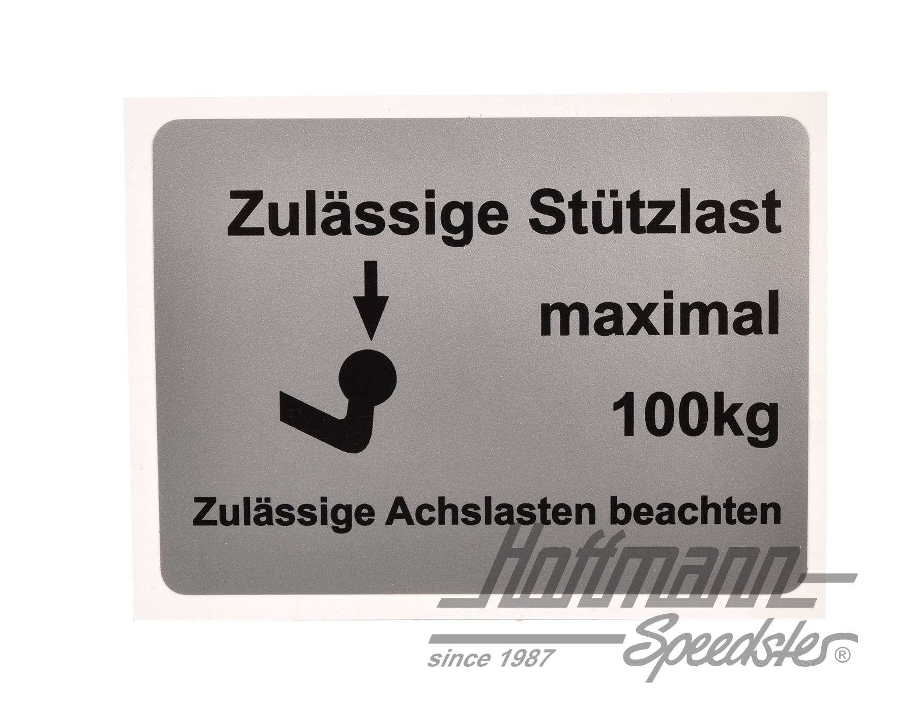 Aufkleber "Zulässige Stützlast", 100kg