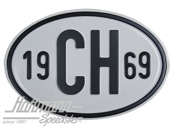Nationalitätsschild "CH", "1969", Alu