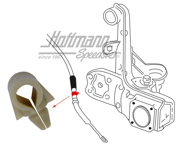 Halter, Handbremsseil am Schräglenker