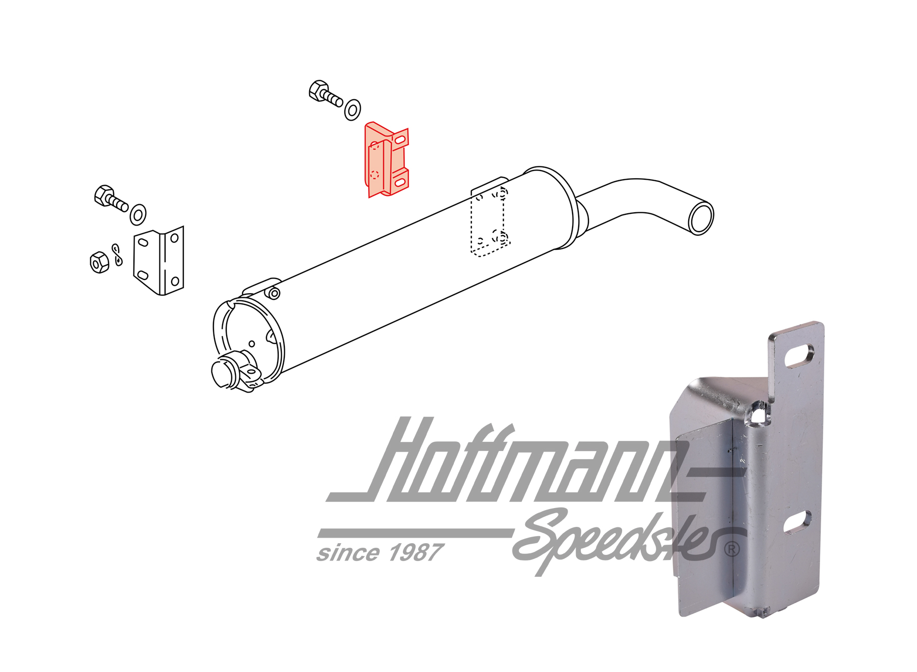 Halter, Auspuff, 1.6-1.7, Diesel, re.