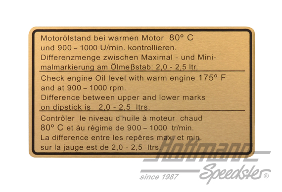 Aufkleber "Ölstand", 911 SC, 78-80