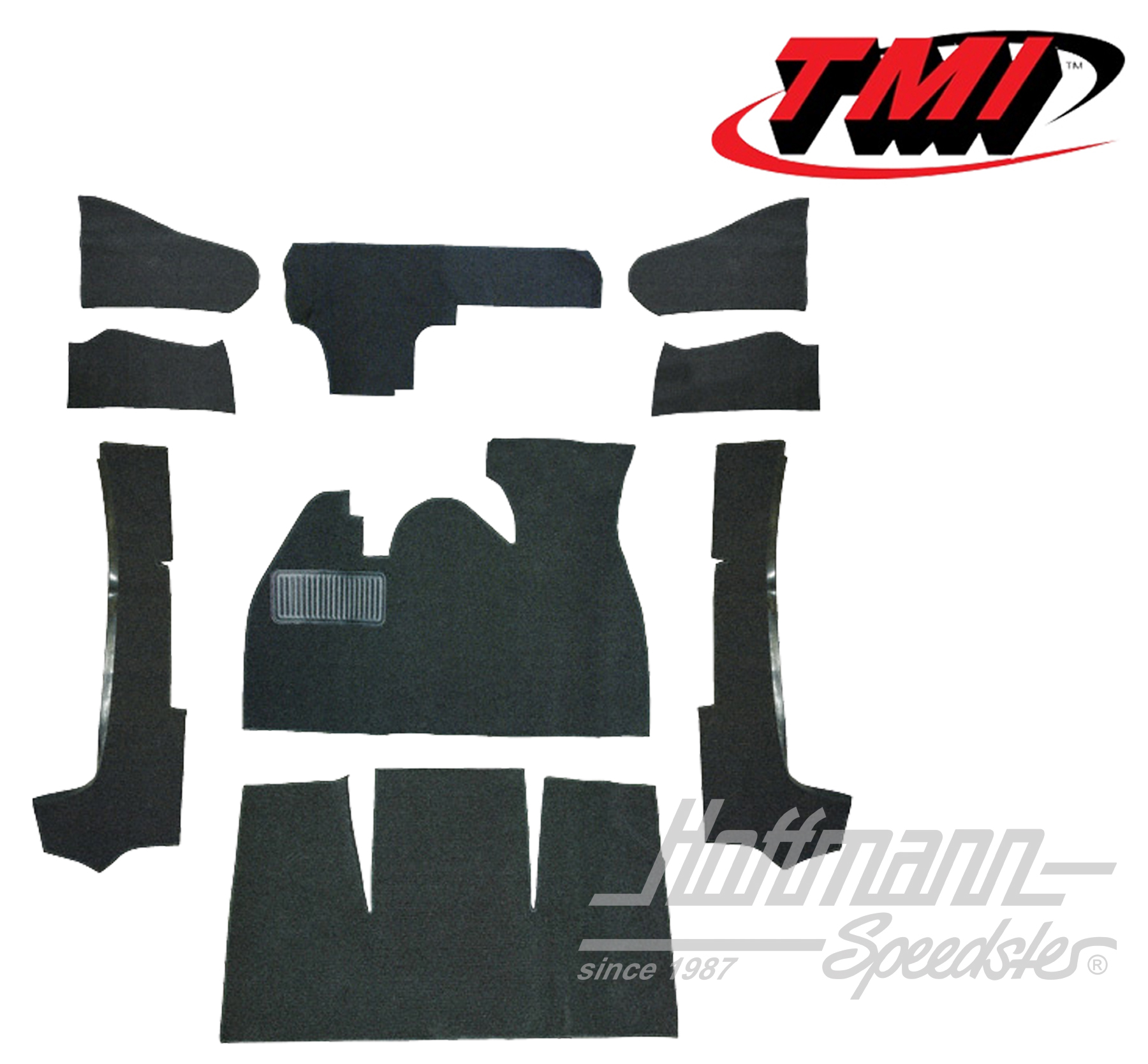 Teppichsatz für Cabrio, Velour schwarz, 1302
