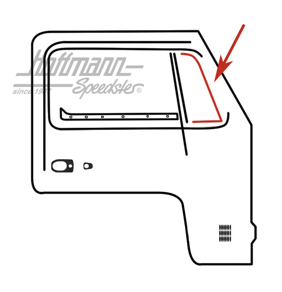 Drehfensterdichtung, Bus T2, 8.67-, re.