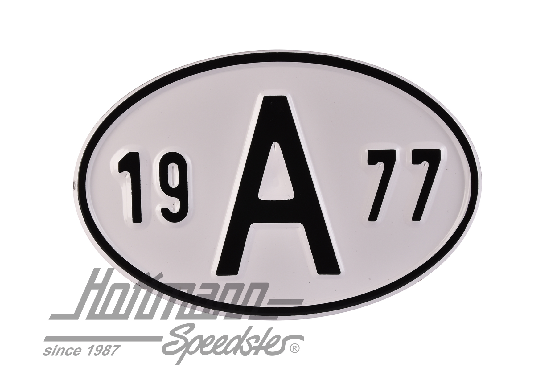 Nationalitätsschild "A", "1977", Alu