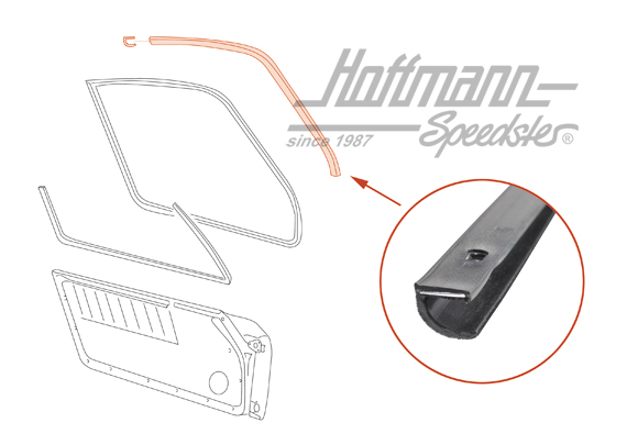 Türdichtung, A-Säule, 86-93, links Türdichtung, A-Säule, 86-93, links