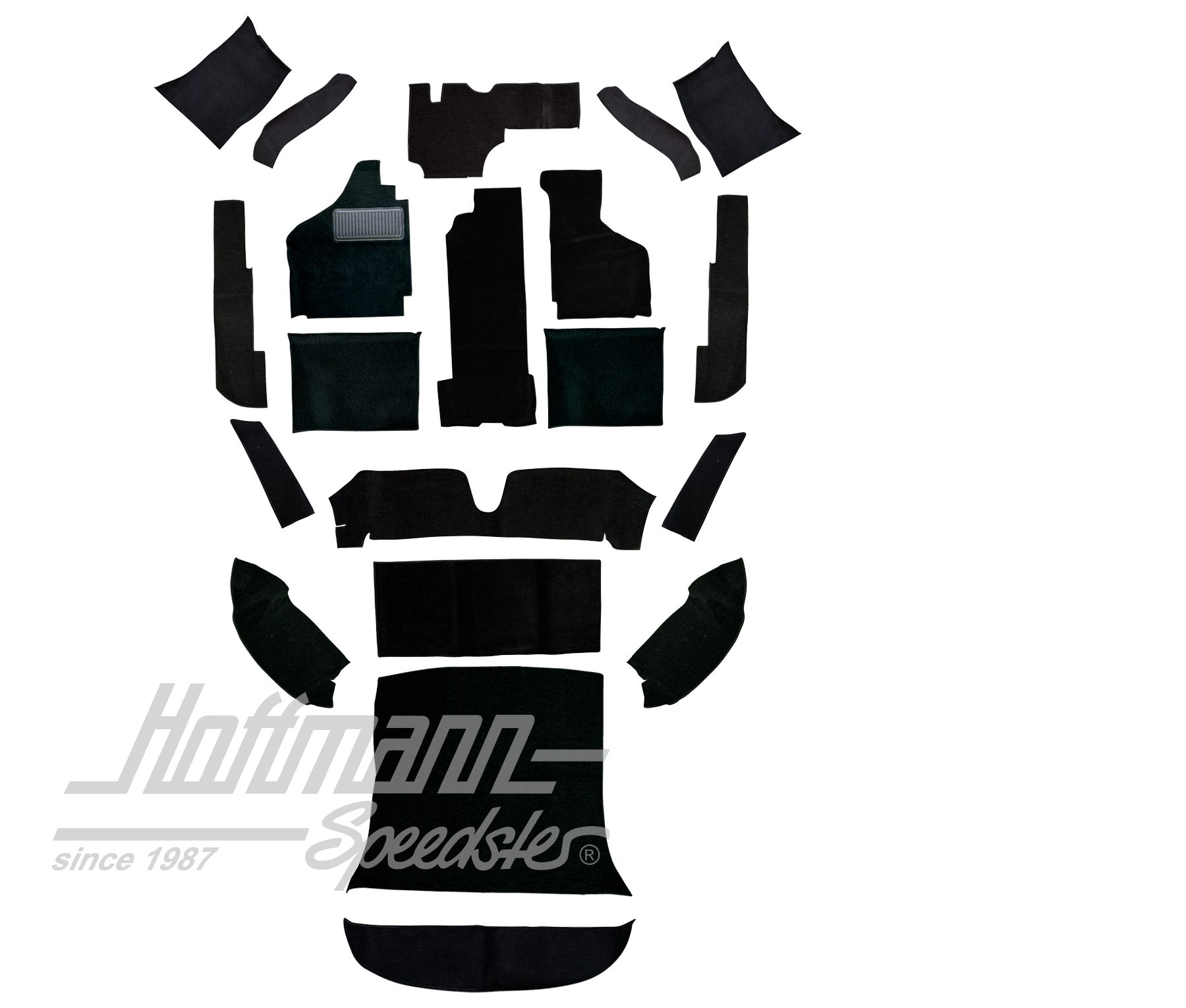 Teppichsatz, Karmann Coupé, schwarz, 8.68-, Velour Teppichsatz, Karmann Coupé, schwarz, 8.68-, Velour