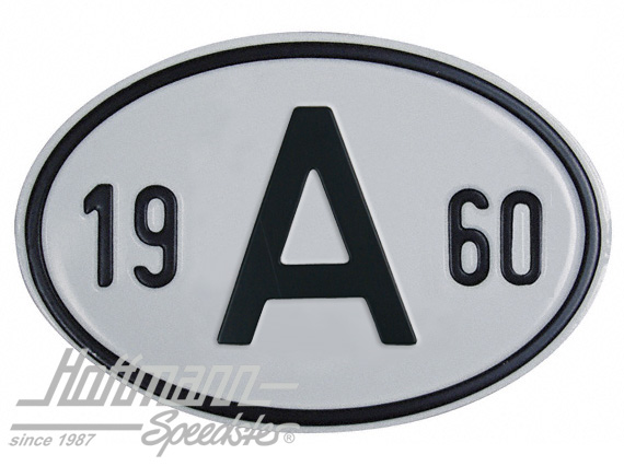 Nationalitätsschild "A", "1960", Alu Nationalitätsschild "A", "1960", Alu