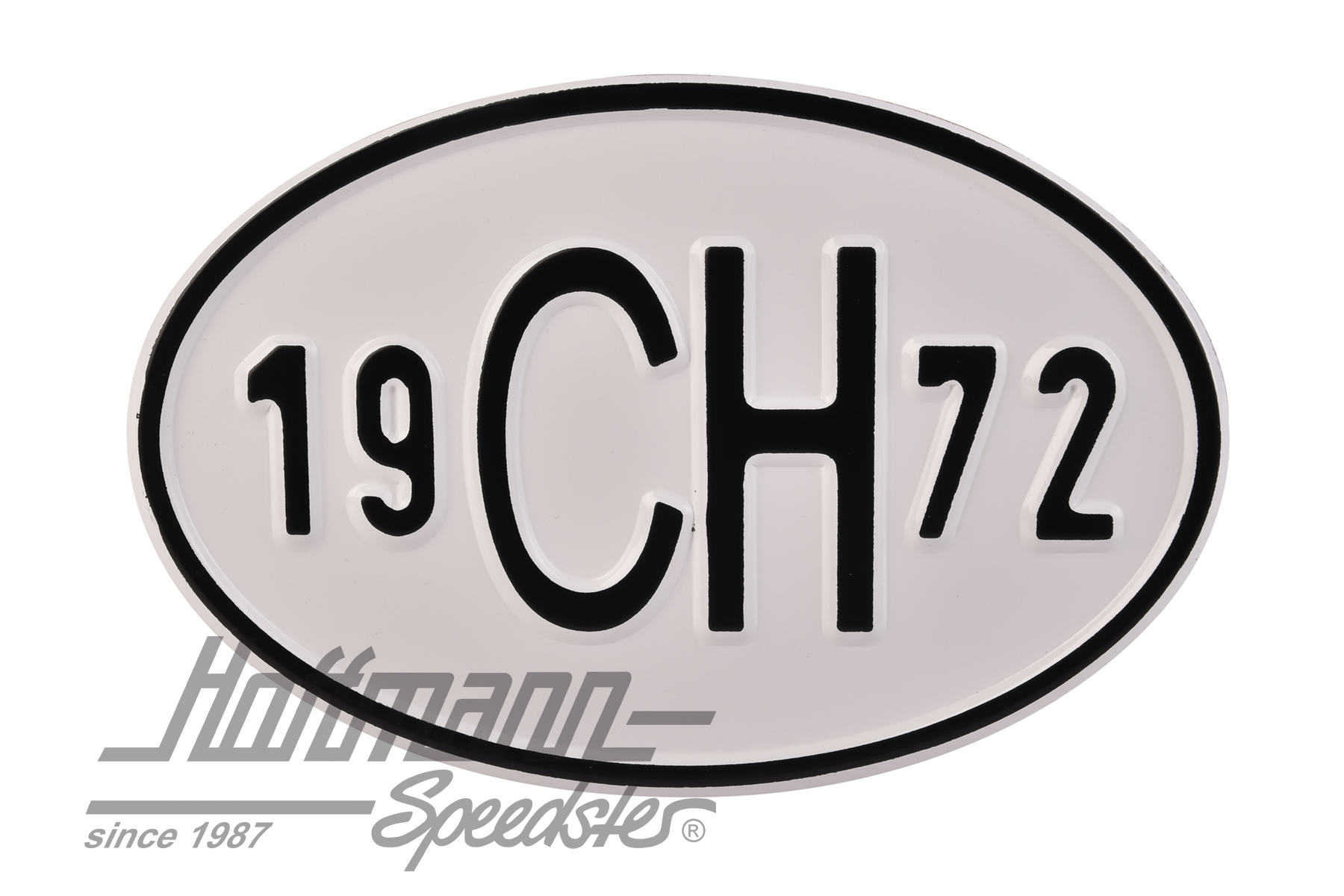 Nationalitätsschild "CH", "1972", Alu