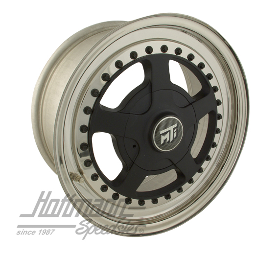 MTI Edelstahlfelge, 7x15 ET35, schwarz eloxiert