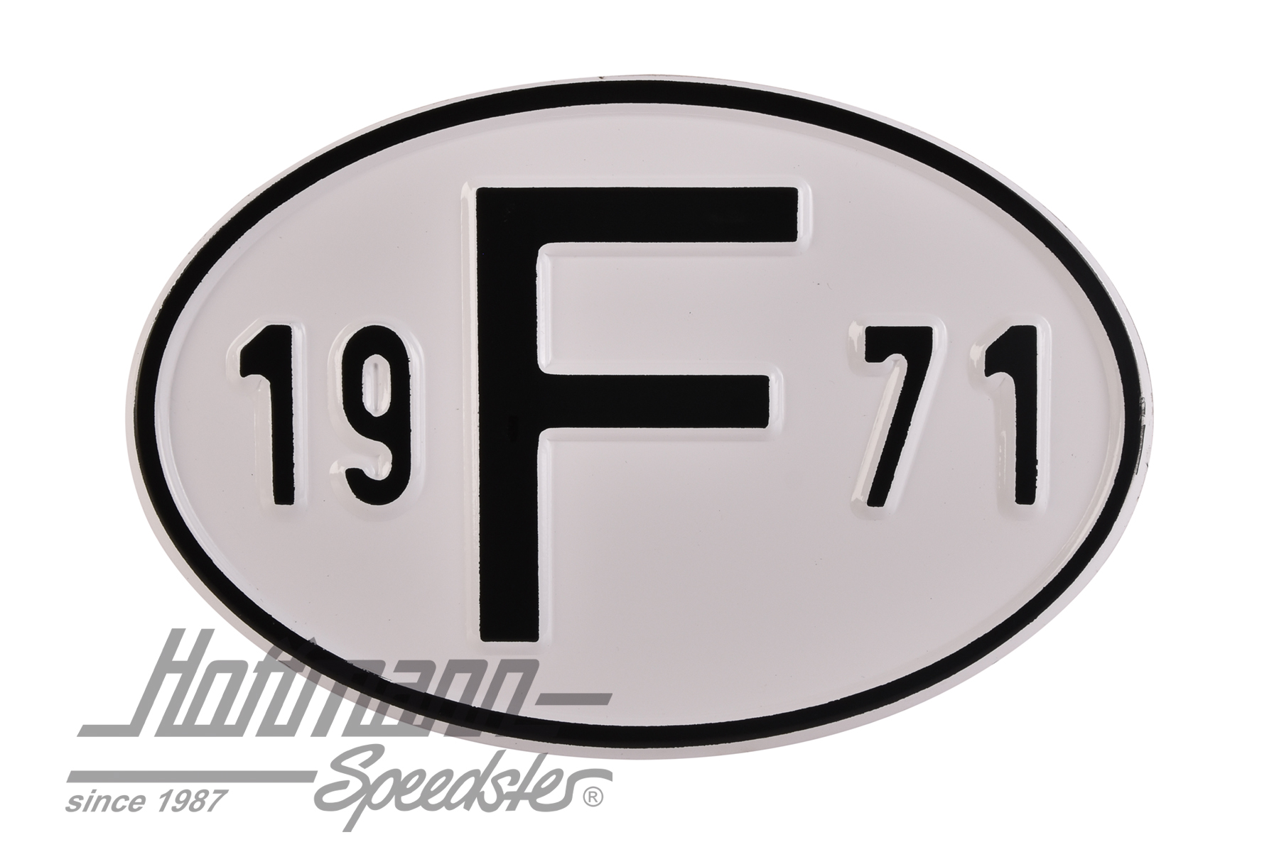 Nationalitätsschild "F", "1971", Alu