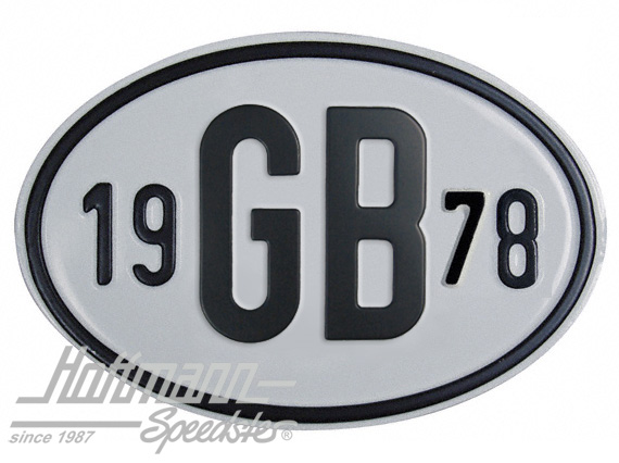 Nationalitätsschild "GB", "1978", Alu