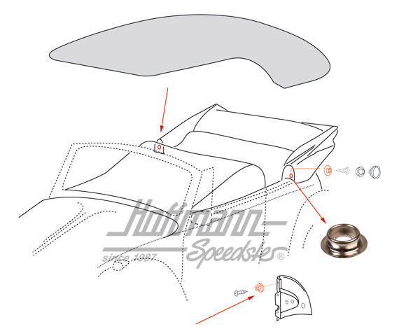 Druckknopf-Unterteil, Staubhülle Druckknopf-Unterteil, Staubhülle
