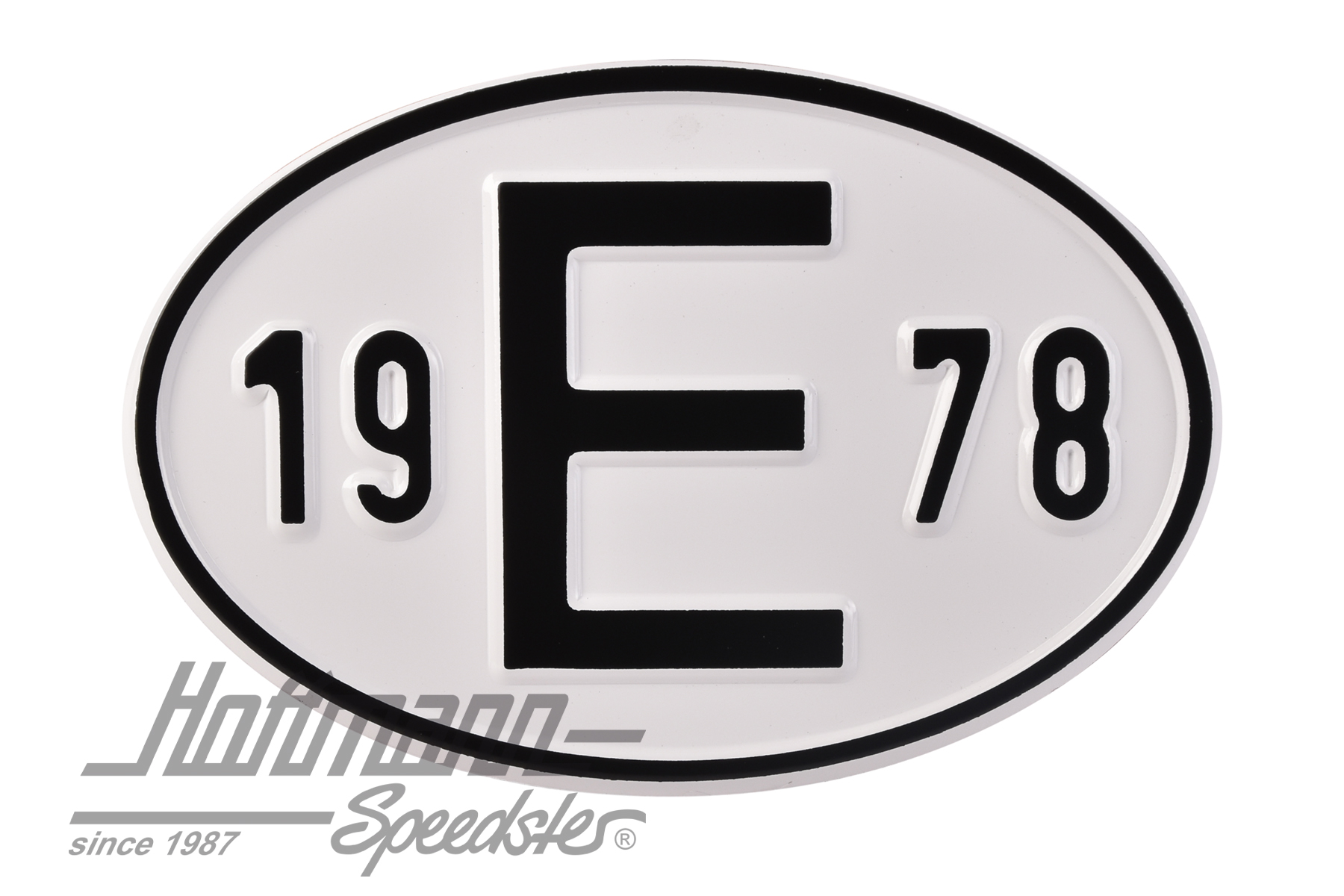 Nationalitätsschild "E", "1978", Alu