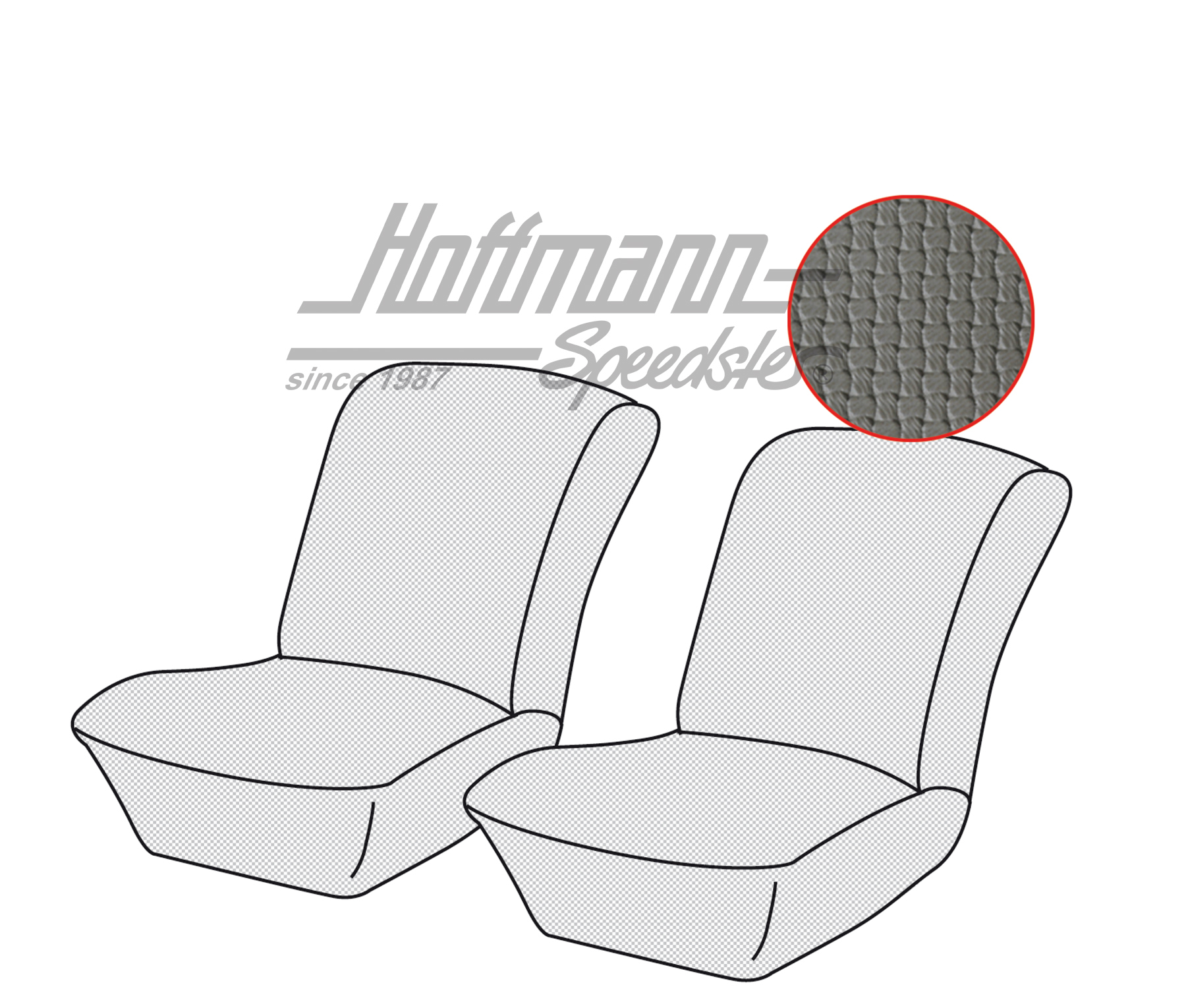 Sitzbezüge, vorne, Kübel, grau (Korb.) Sitzbezüge, vorne, Kübel, grau (Korb.)