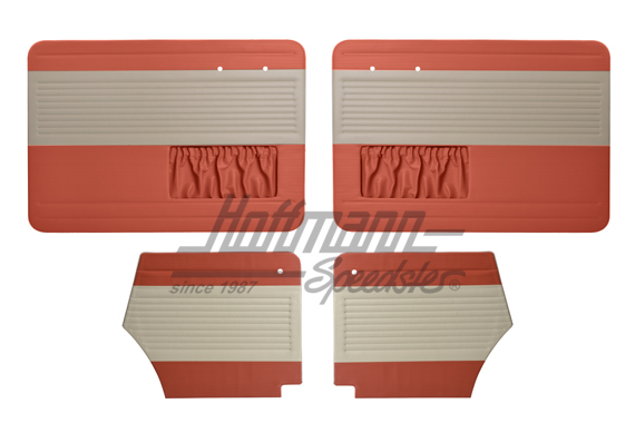 Tür- und Seitenverkleidungen, Cabrio, 55-64, altweiß/altrot Tür- und Seitenverkleidungen, Cabrio, 55-64, altweiß/altrot