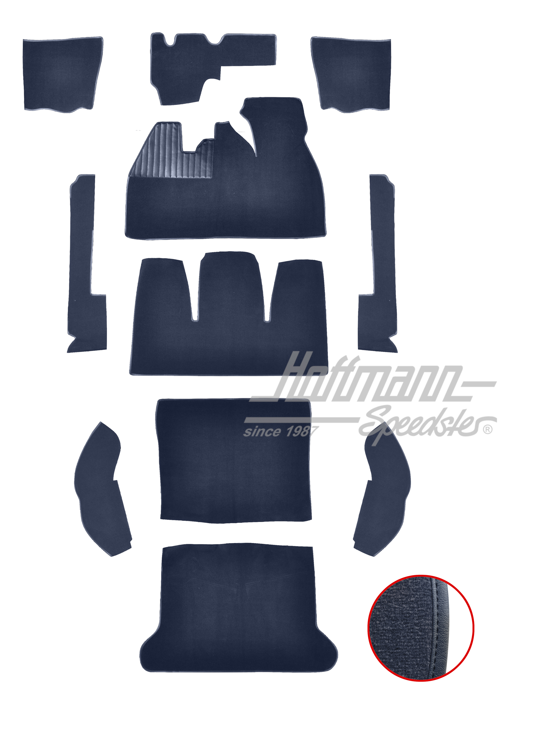Teppichsatz für Limousine, 8.61-7.68, blau Teppichsatz für Limousine, 8.61-7.68, blau