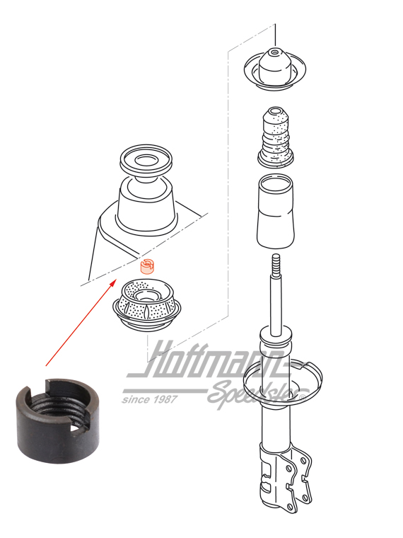 Gewindebuchse, Federbeinlager, oben Gewindebuchse, Federbeinlager, oben