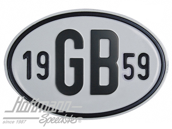 Nationalitätsschild "GB", "1959", Alu