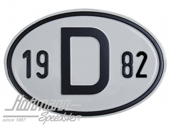 Nationalitätsschild "D", "1982", Alu
