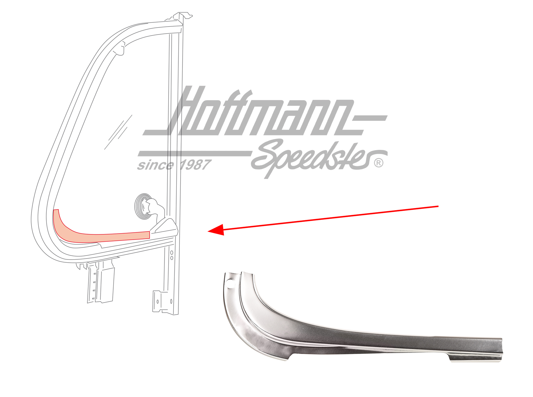 Blende, Drehfenster, 8.67-, links Blende, Drehfenster, 8.67-, links