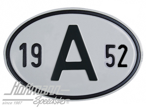 Nationalitätsschild "A", "1952", Alu Nationalitätsschild "A", "1952", Alu