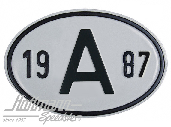 Nationalitätsschild "A", "1987", Alu