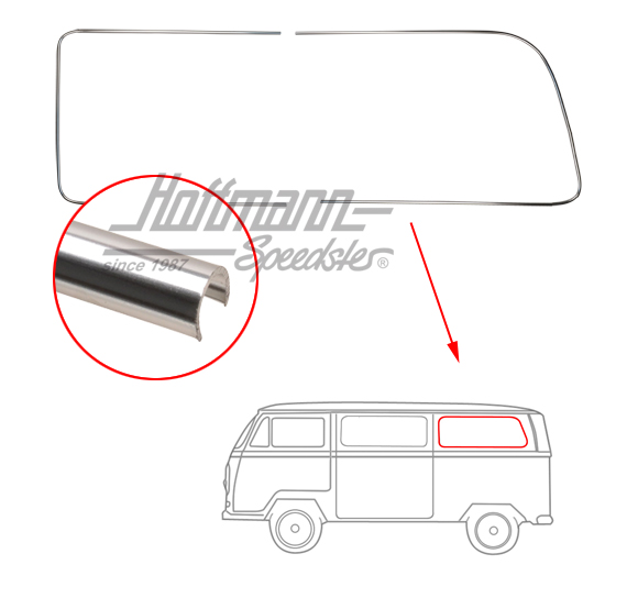 Zierrahmen Alu, Seitenfenster, hinten,li Zierrahmen Alu, Seitenfenster, hinten,li