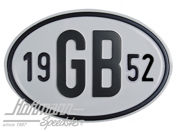 Nationalitätsschild "GB", "1952", Alu