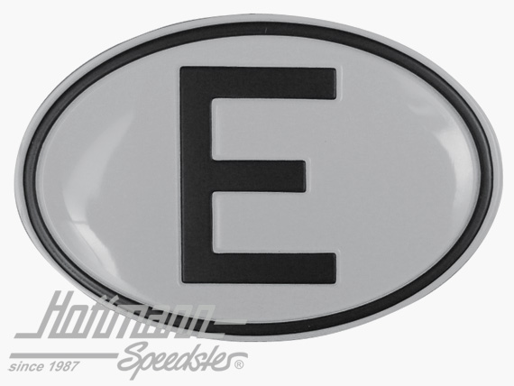 Nationalitätsschild "E", Aluminium