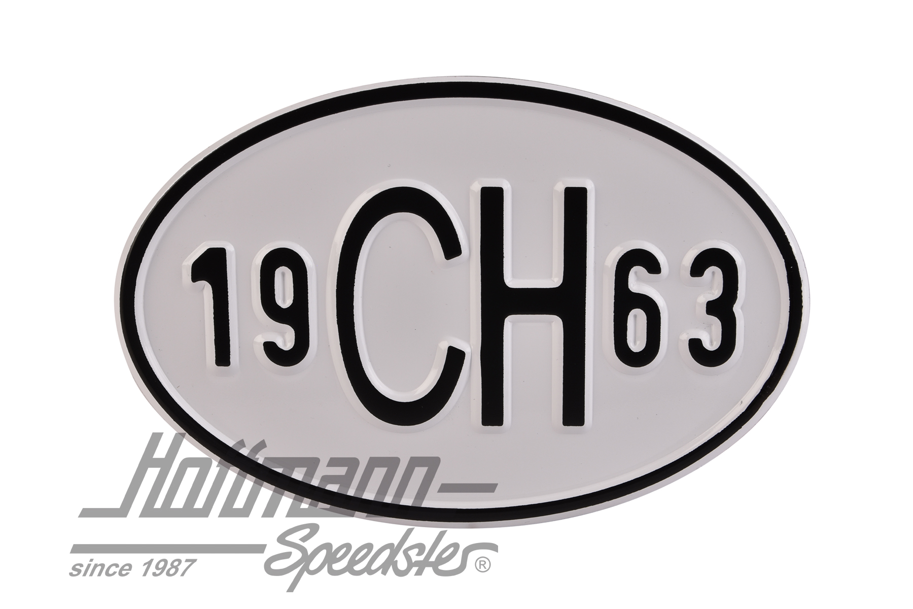 Nationalitätsschild "CH", "1963", Alu
