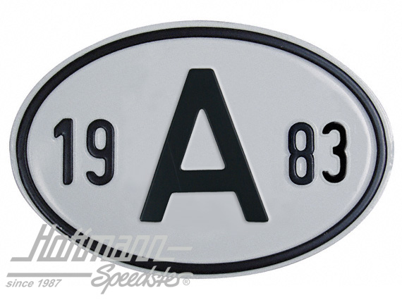 Nationalitätsschild "A", "1983", Alu