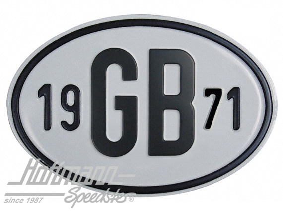 Nationalitätsschild "GB", "1971", Alu
