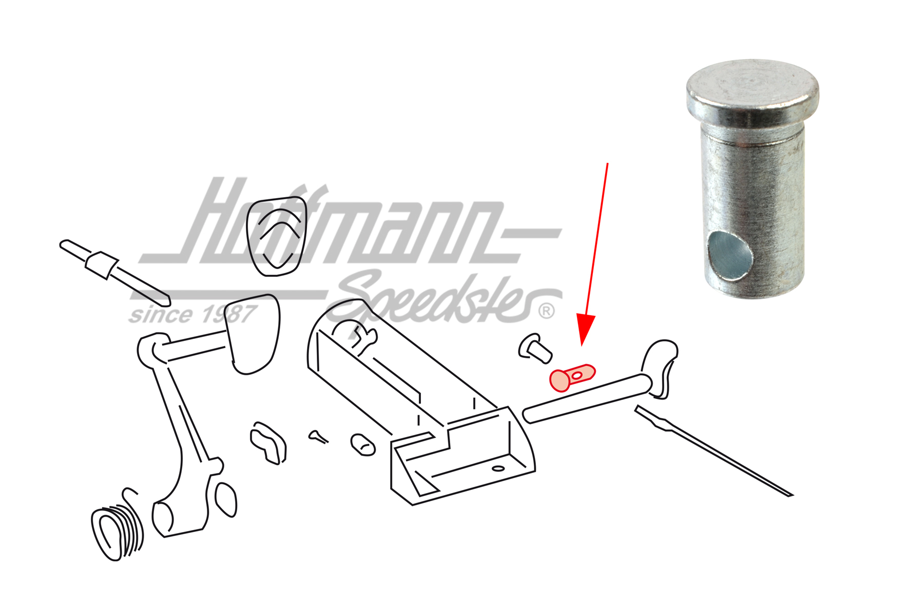 Bolzen, Kupplungsseil/Pedalerie, 356 Bolzen, Kupplungsseil/Pedalerie, 356
