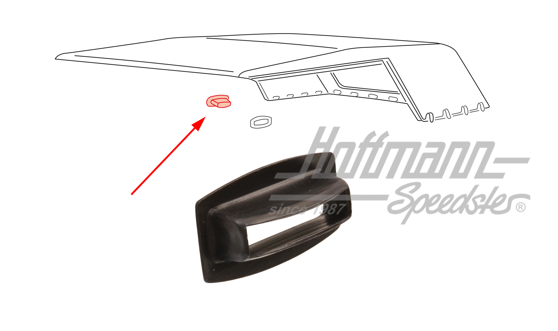 Öse, außen, Verdeck, Typ 181 (Kübel) Öse, außen, Verdeck, Typ 181 (Kübel)