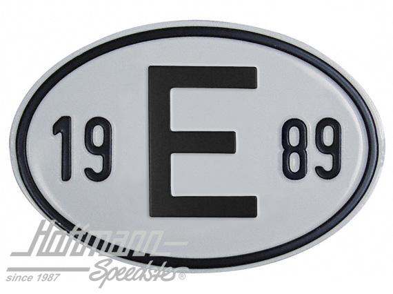 Nationalitätsschild "E", "1989", Alu