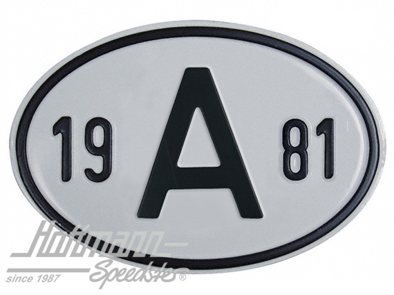 Nationalitätsschild "A", "1981", Alu