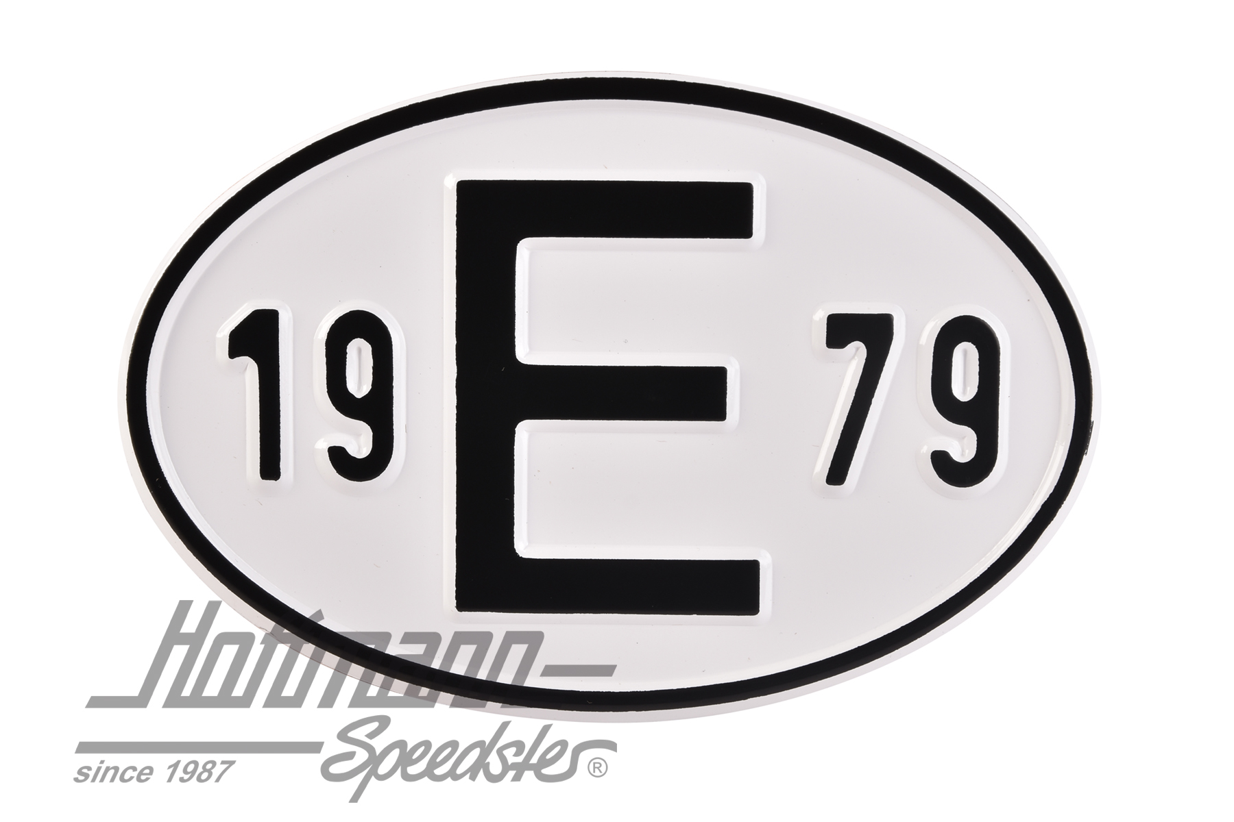 Nationalitätsschild "E", "1979", Alu