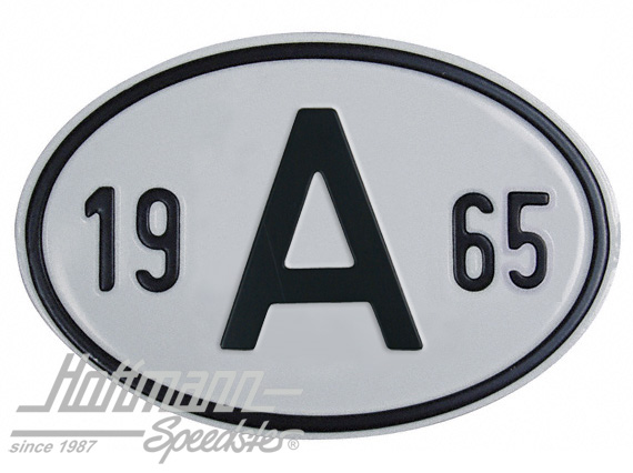 Nationalitätsschild "A", "1965", Alu Nationalitätsschild "A", "1965", Alu