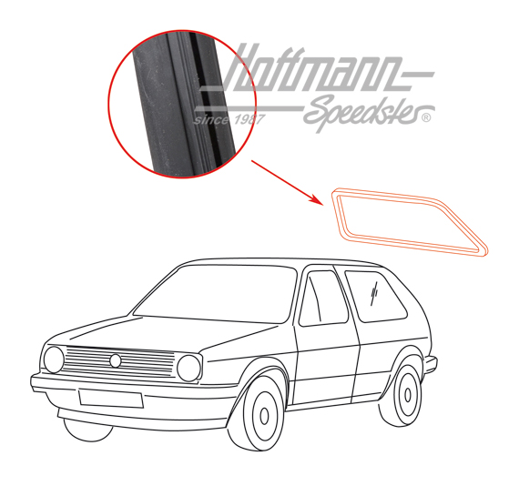 Heckscheibendichtung, Golf 2, ohne Nut