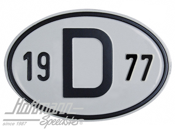 Nationalitätsschild "D", "1977", Alu