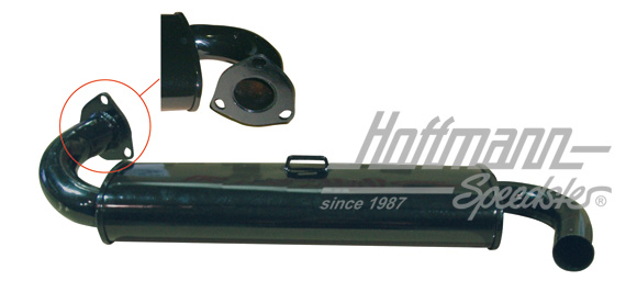 Einzeltopfauspuff, (38mm),großer Flansch