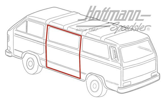 Schiebetürdichtung, Bus T3, links Schiebetürdichtung, Bus T3, links