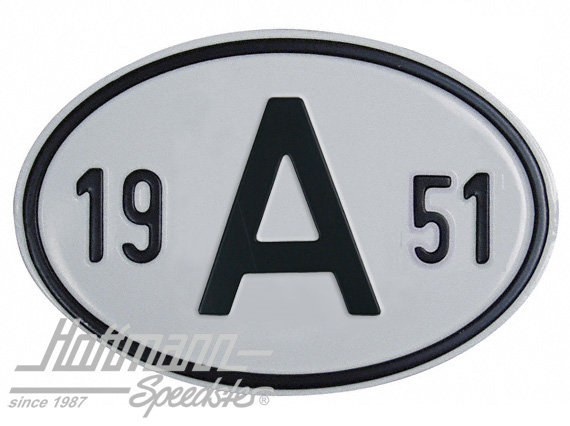 Nationalitätsschild "A", "1951", Alu Nationalitätsschild "A", "1951", Alu
