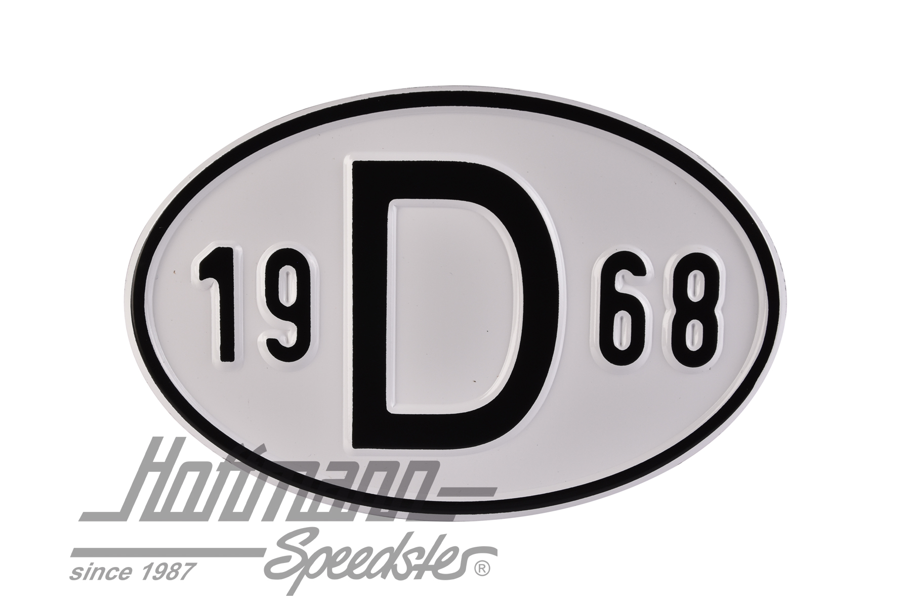 Nationalitätsschild "D", "1968", Alu